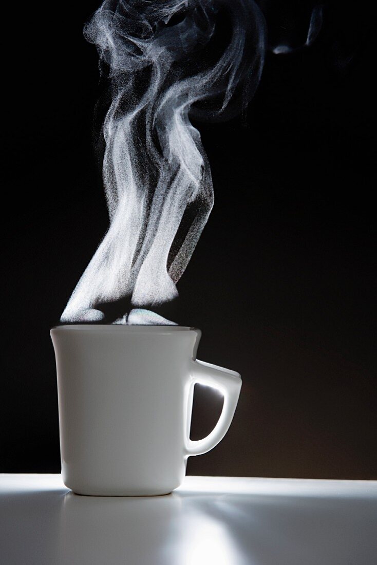 Heisser Kaffee in einer Tasse