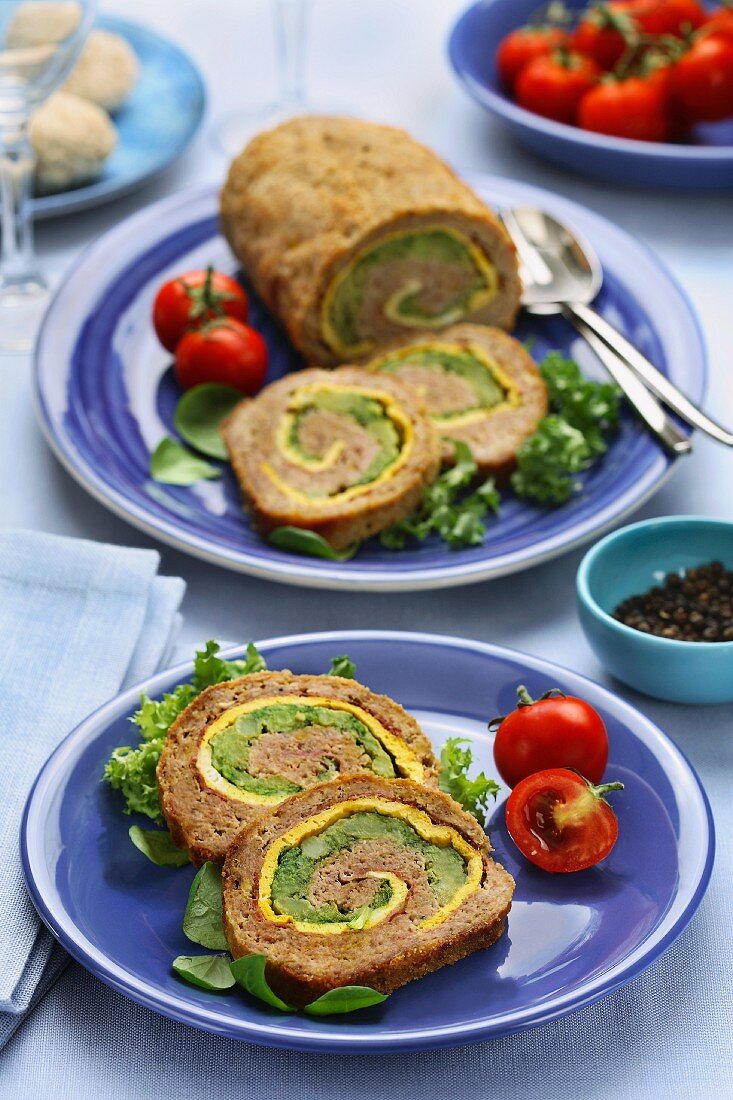 Meatloaf filled with broccoli