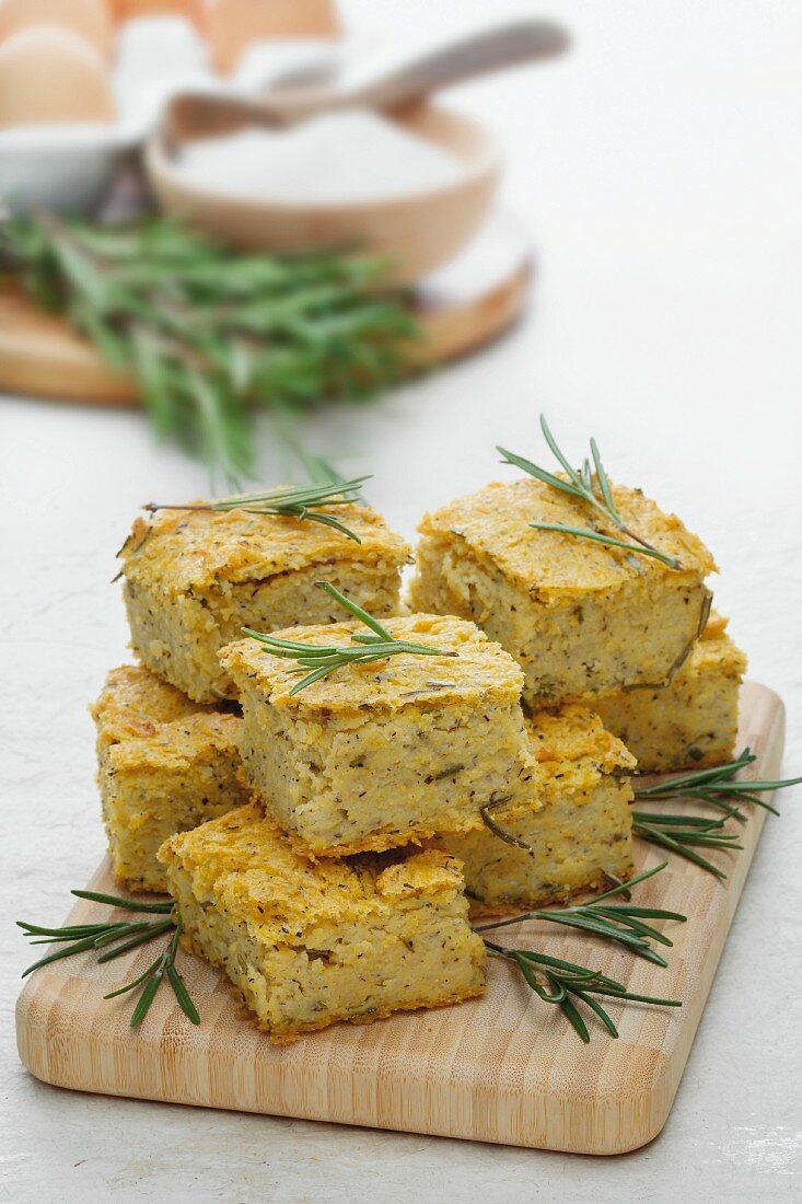 Farinata (chickpea cakes, Italy) with rosemary