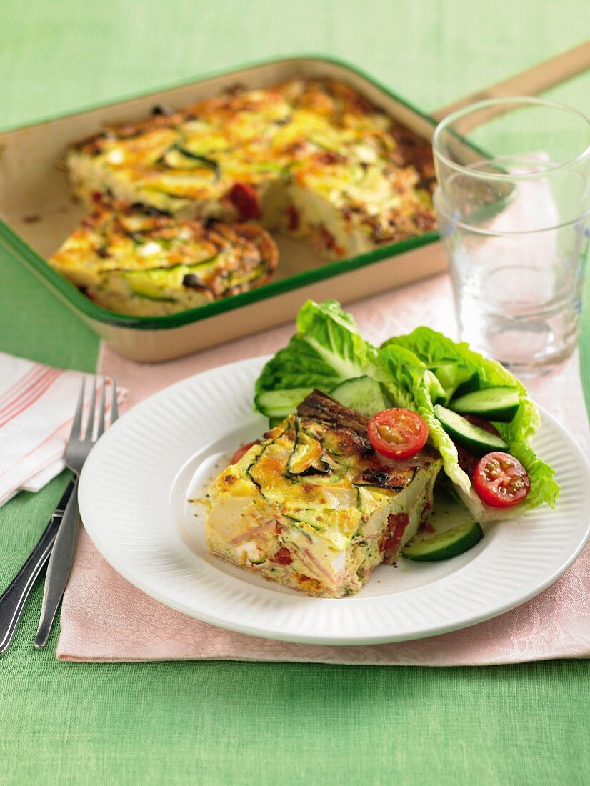 Frittata with courgette and ham