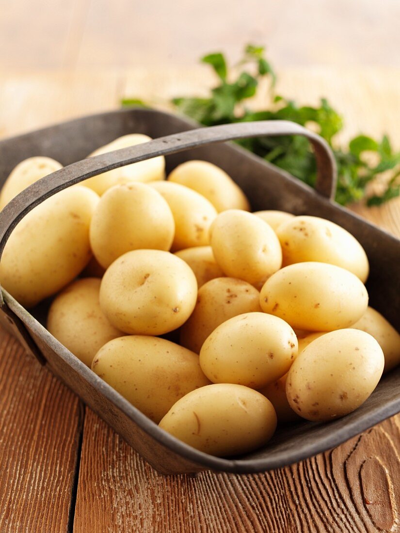 Neue Kartoffeln im Korb