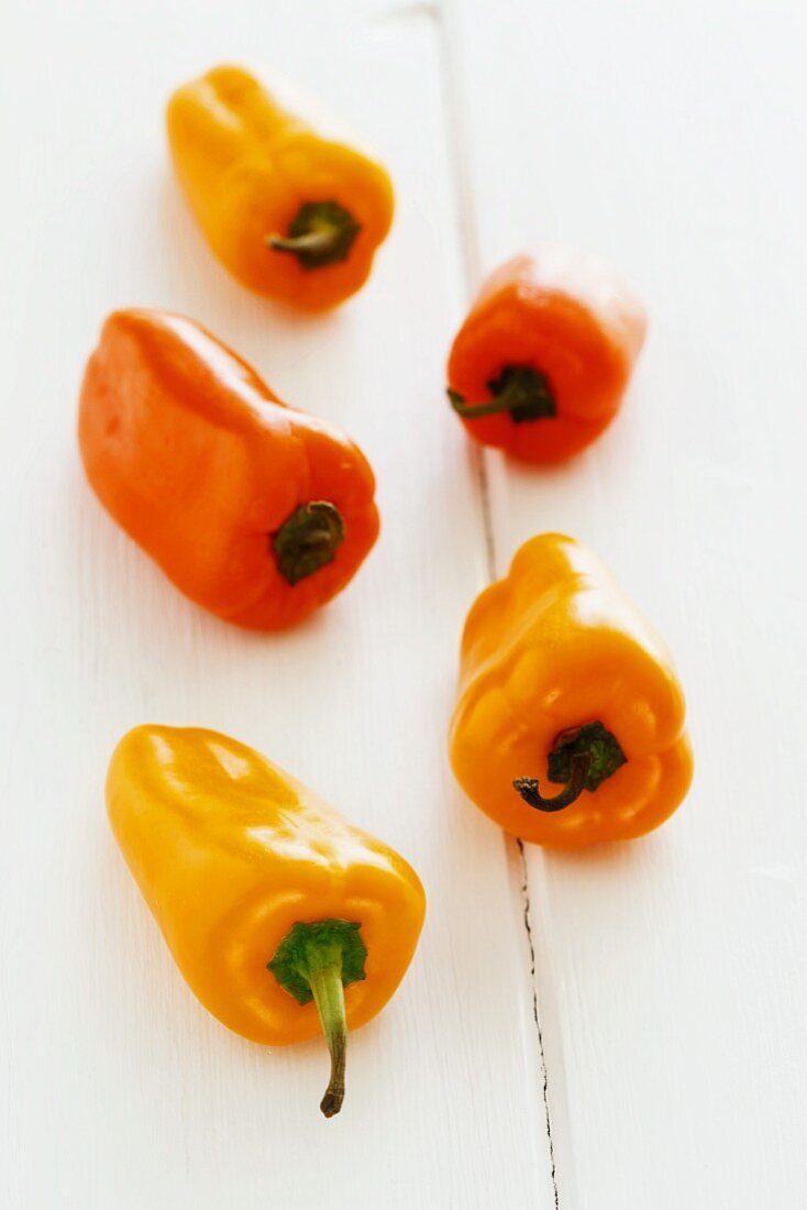 Yellow and orange mini peppers