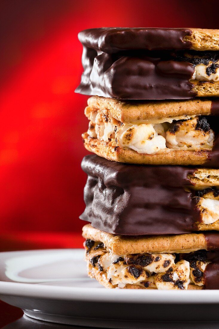 Stacked Chocolate Dipped S'mores
