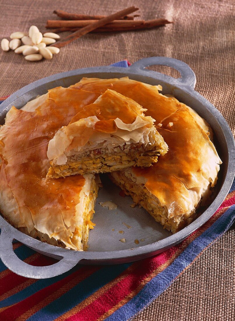 Pastilla with almonds and cinnamon (Morocco)