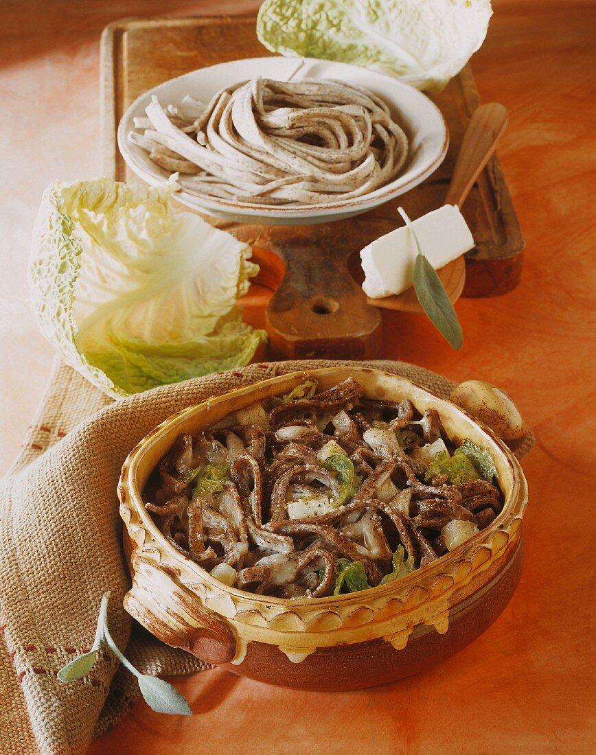 Pizzoccheri with savoy cabbage