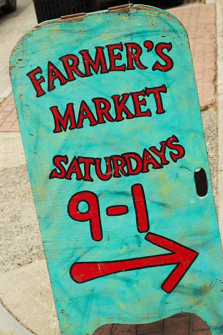 Sign Board at a Market in Montpelier, Vermont