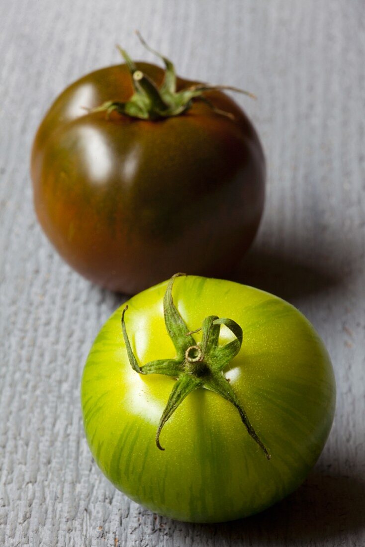 Two heirloom tomatoes