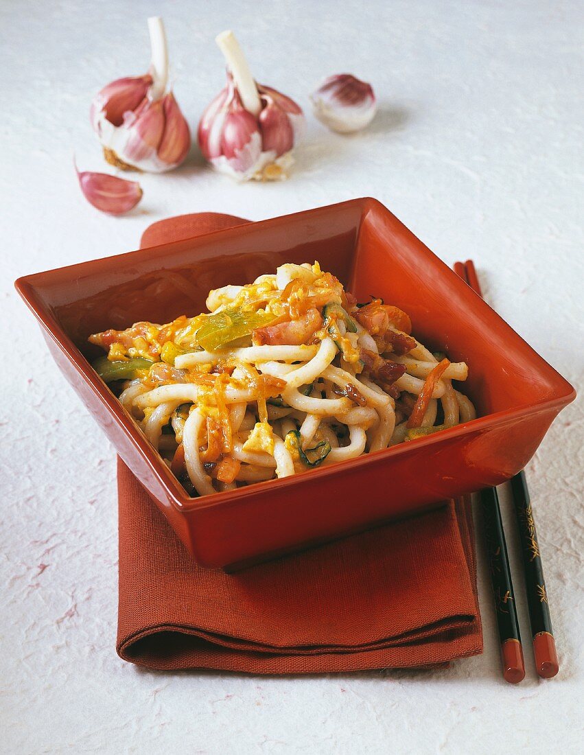 Grilled udon noodles (Japan)
