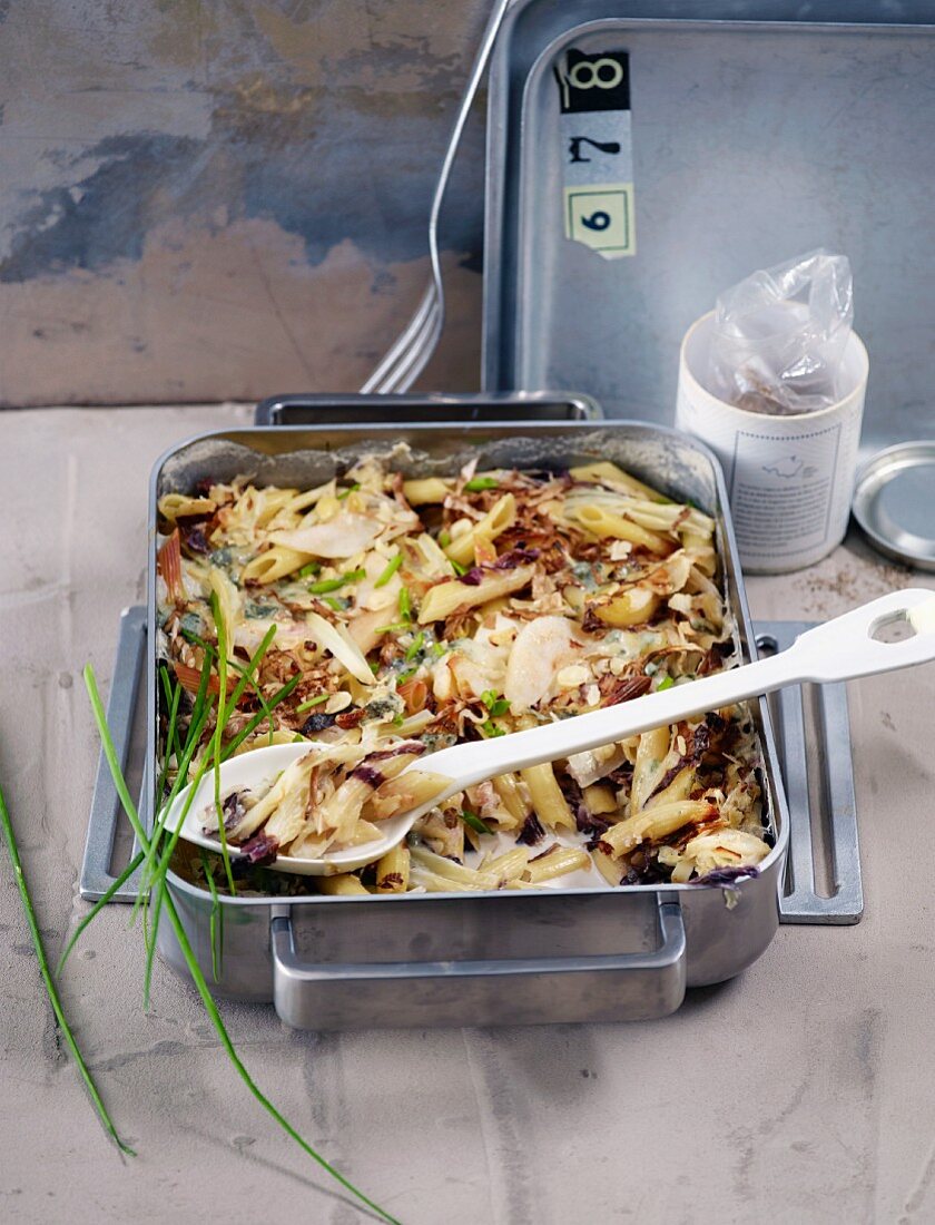Penne with radicchio and pears