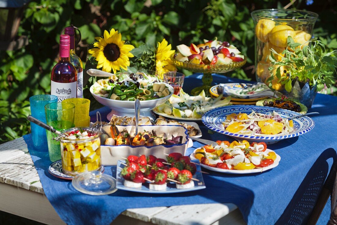 Summer buffet in garden