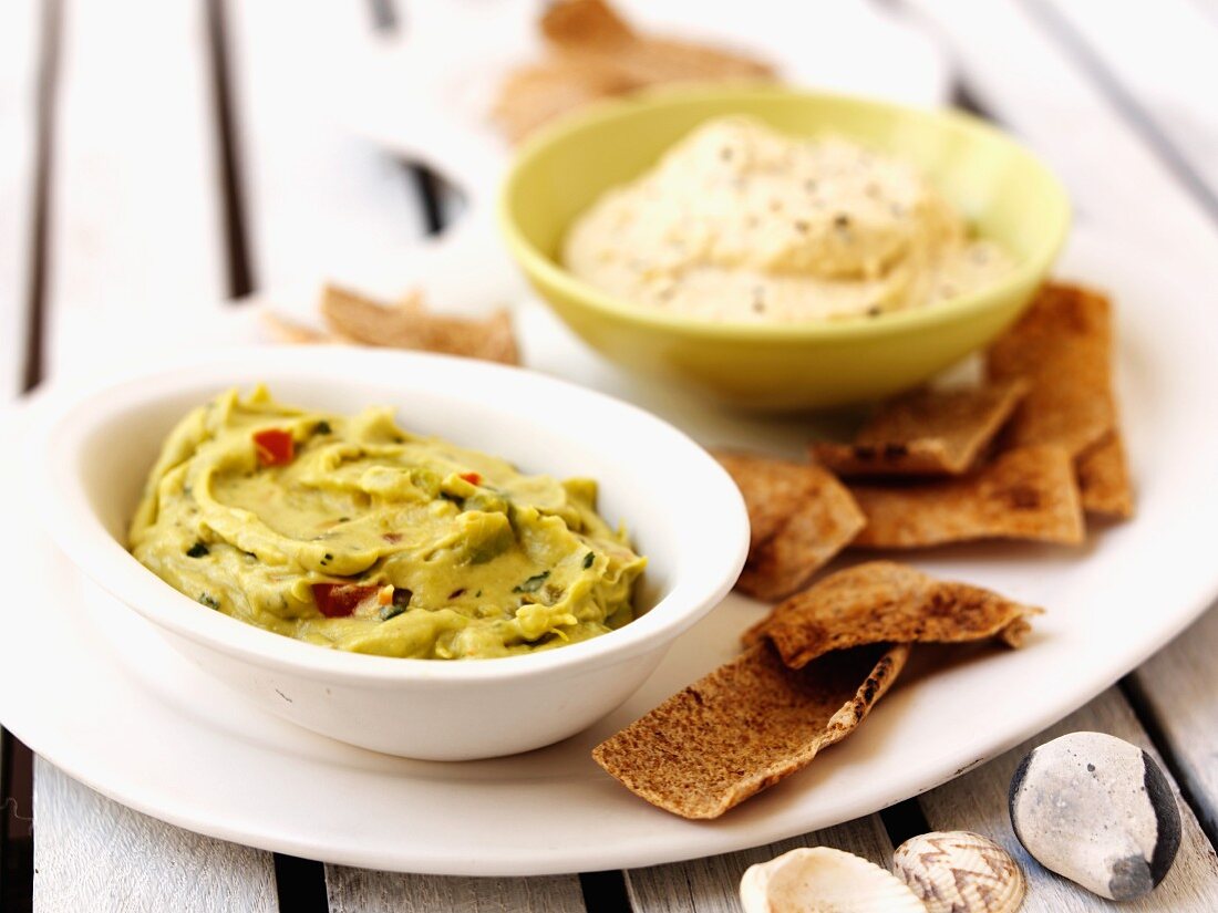 Bowl of Guacamole with Chips 