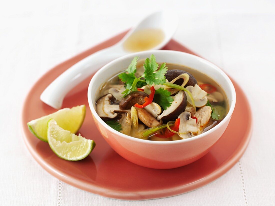 Mushrooms soup with coriander (Thailand)