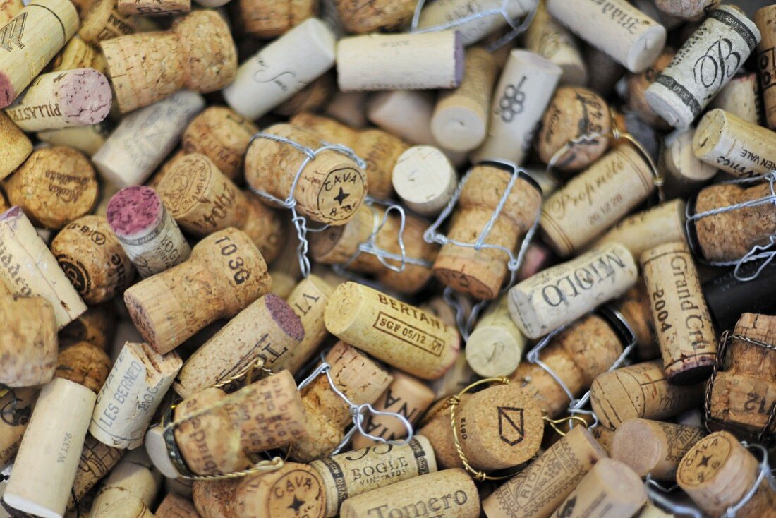 Used wine and champagne corks