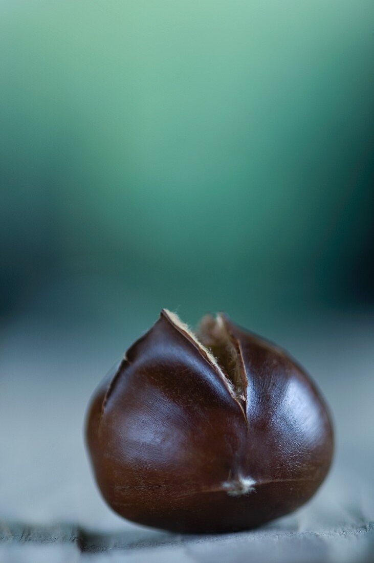 A roasted chestnut (close-up)