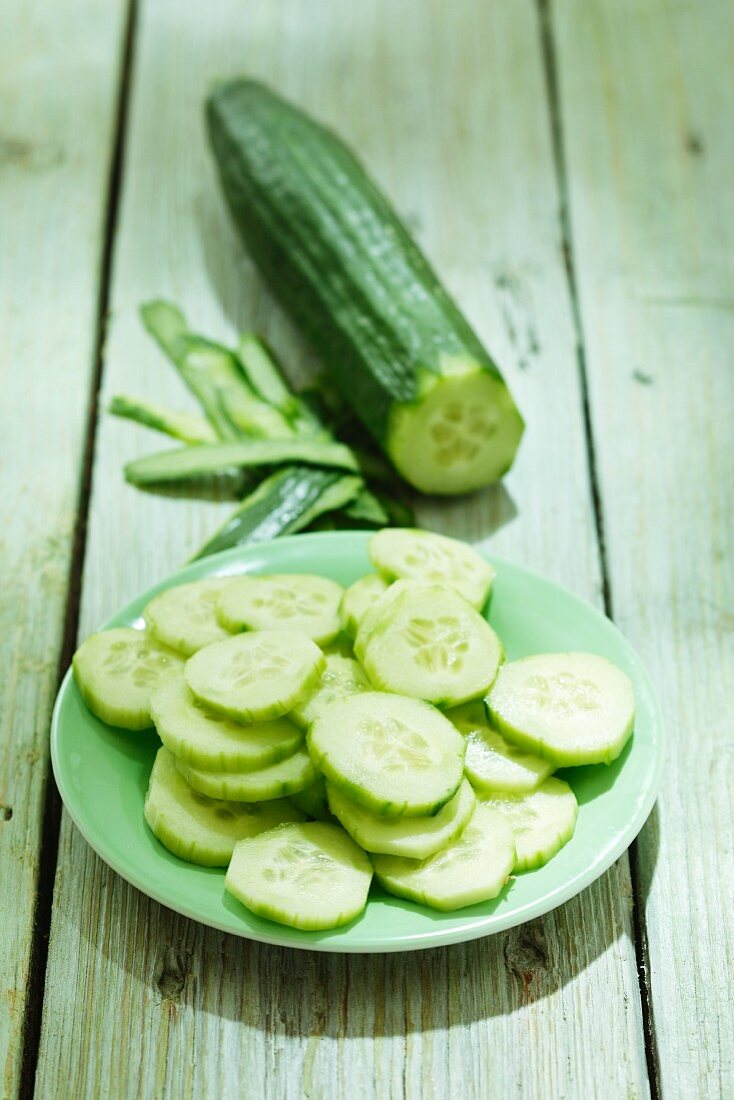 Cucumber, halved and sliced