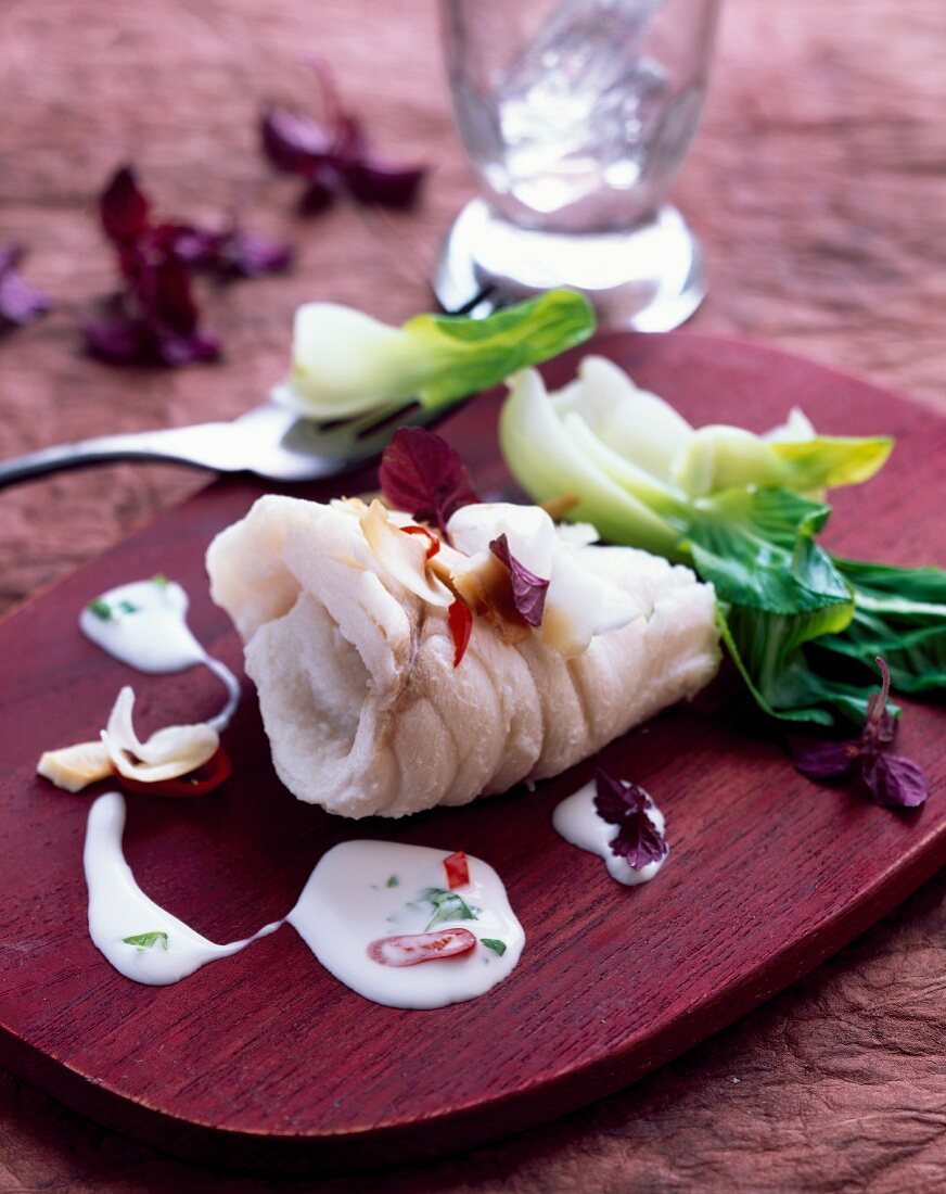 Turbot with bok choy