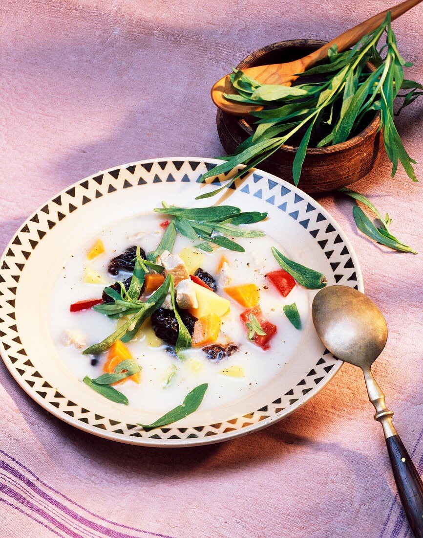 Potato soup with tarragon