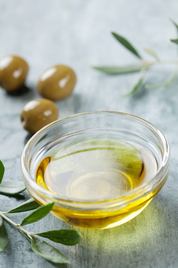 A dish of olive oil