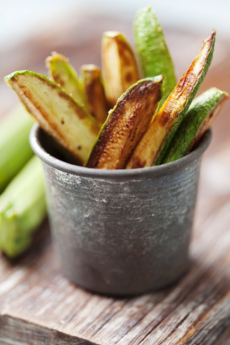 Fried courgette sticks
