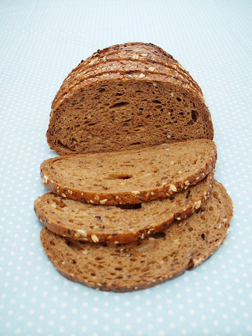 Slices of Whole Grain Bread on a Plate