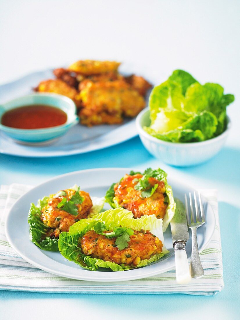 Crab cakes with sweetcorn