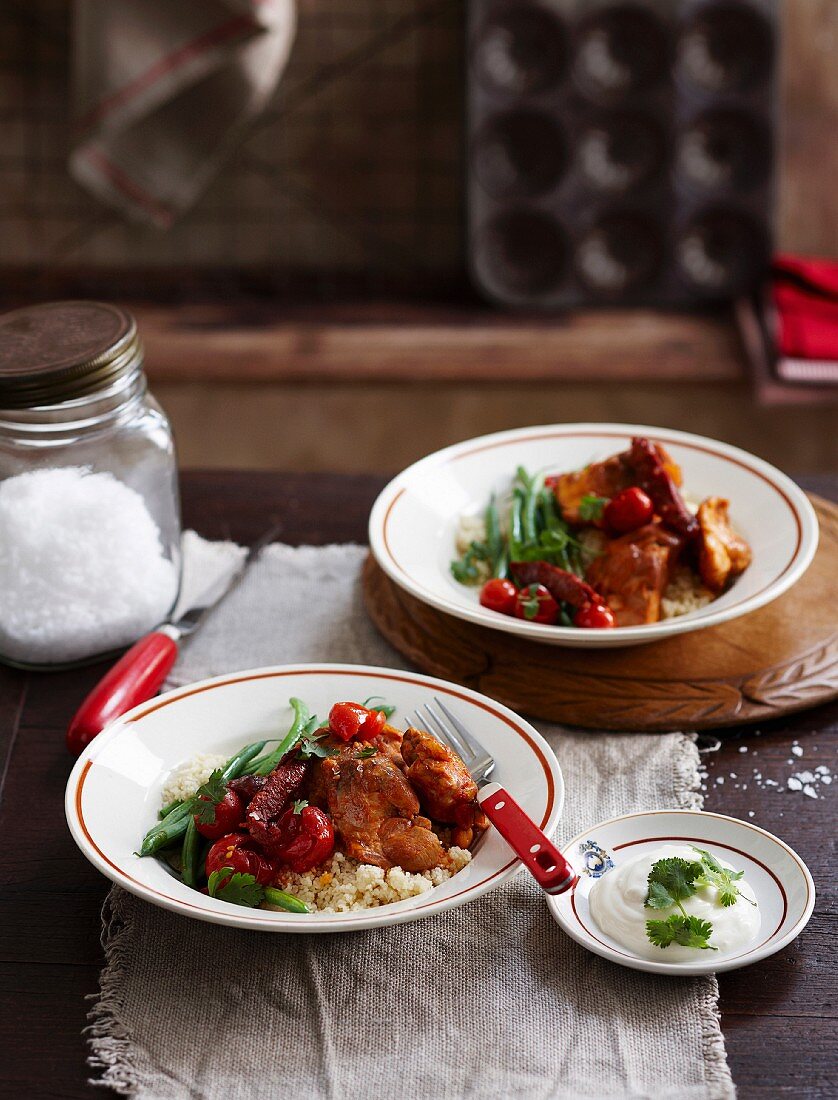 Spicy chicken with couscous