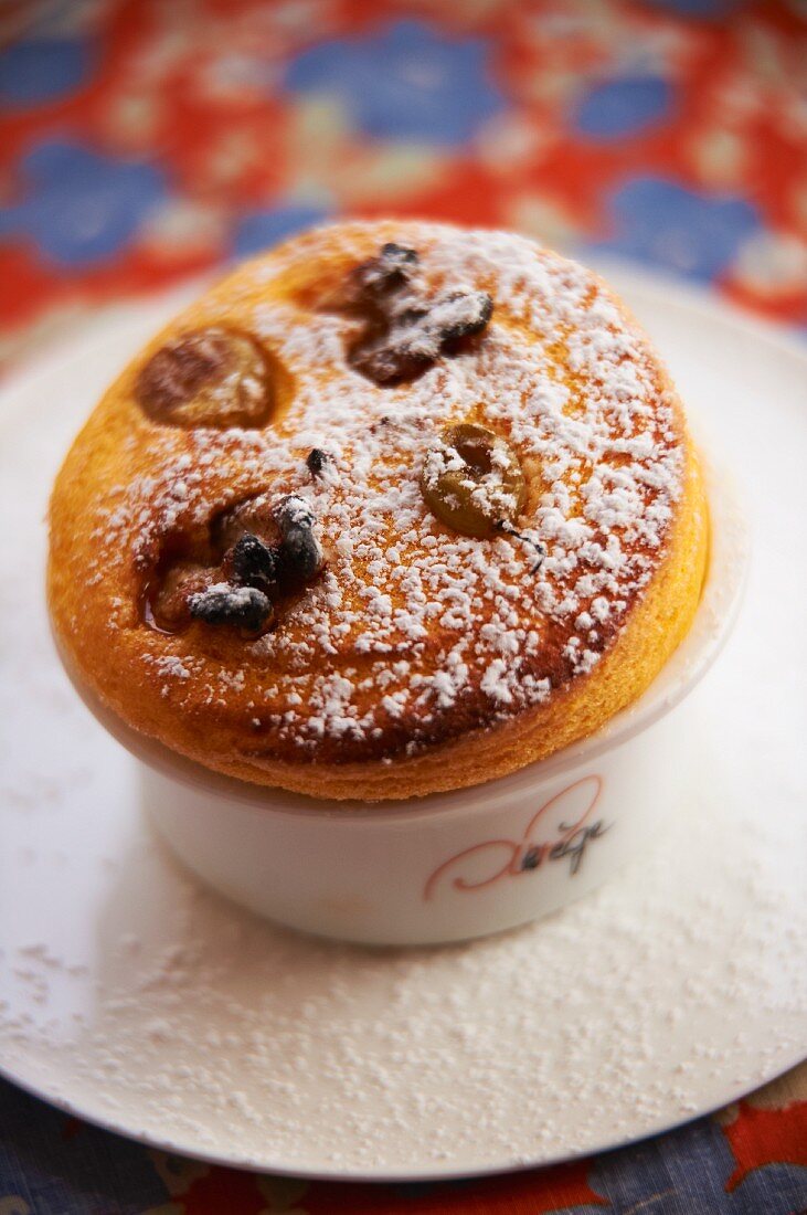 Pumpkin souffle with raisins and nuts