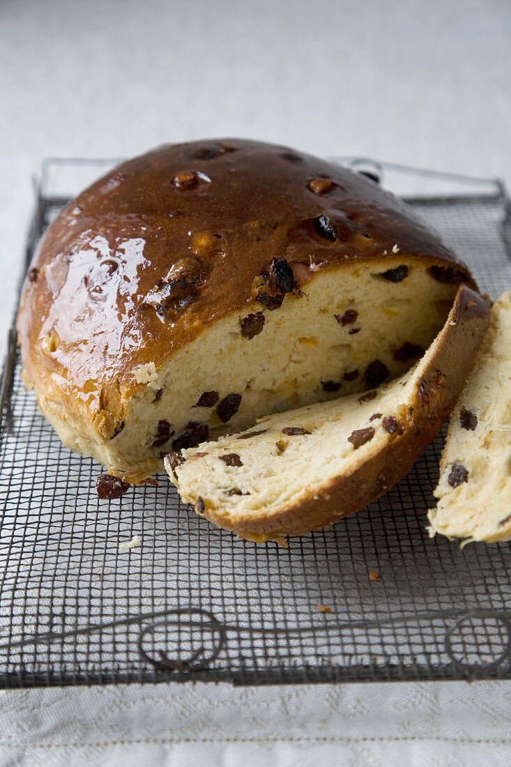 Partially Sliced Brambrack on a Cooling Rack