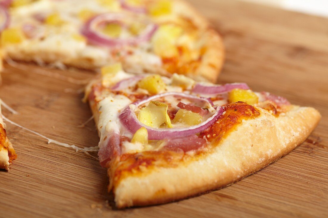 Slice of Hawaiian Pizza; Close Up