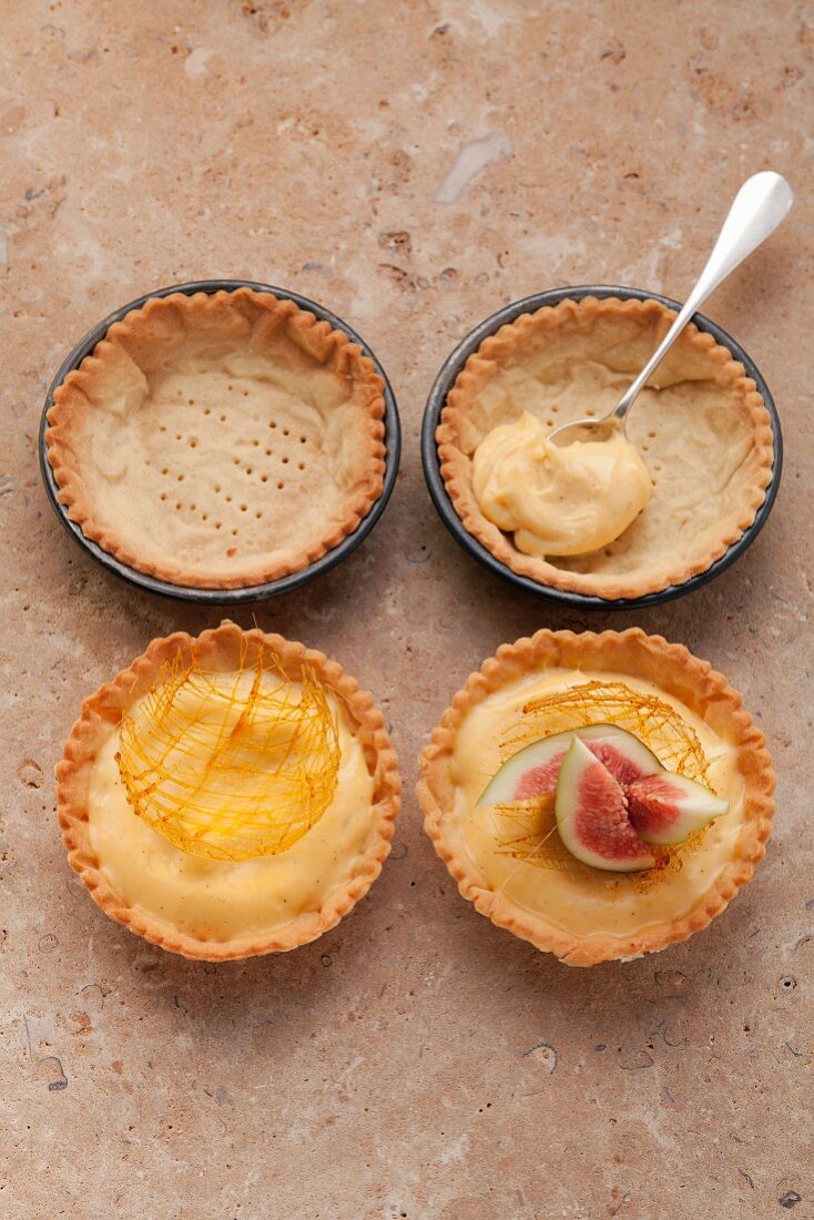 Fig tartlets being prepared