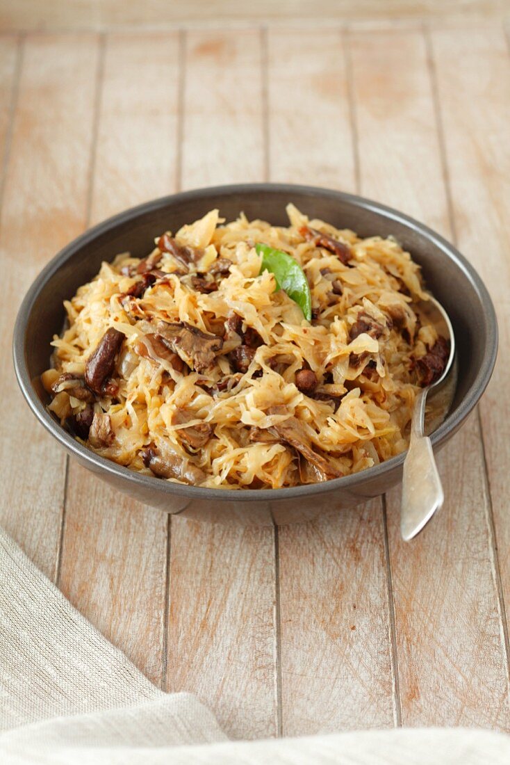 Bigos (sauerkraut with sausage and bacon, Poland)