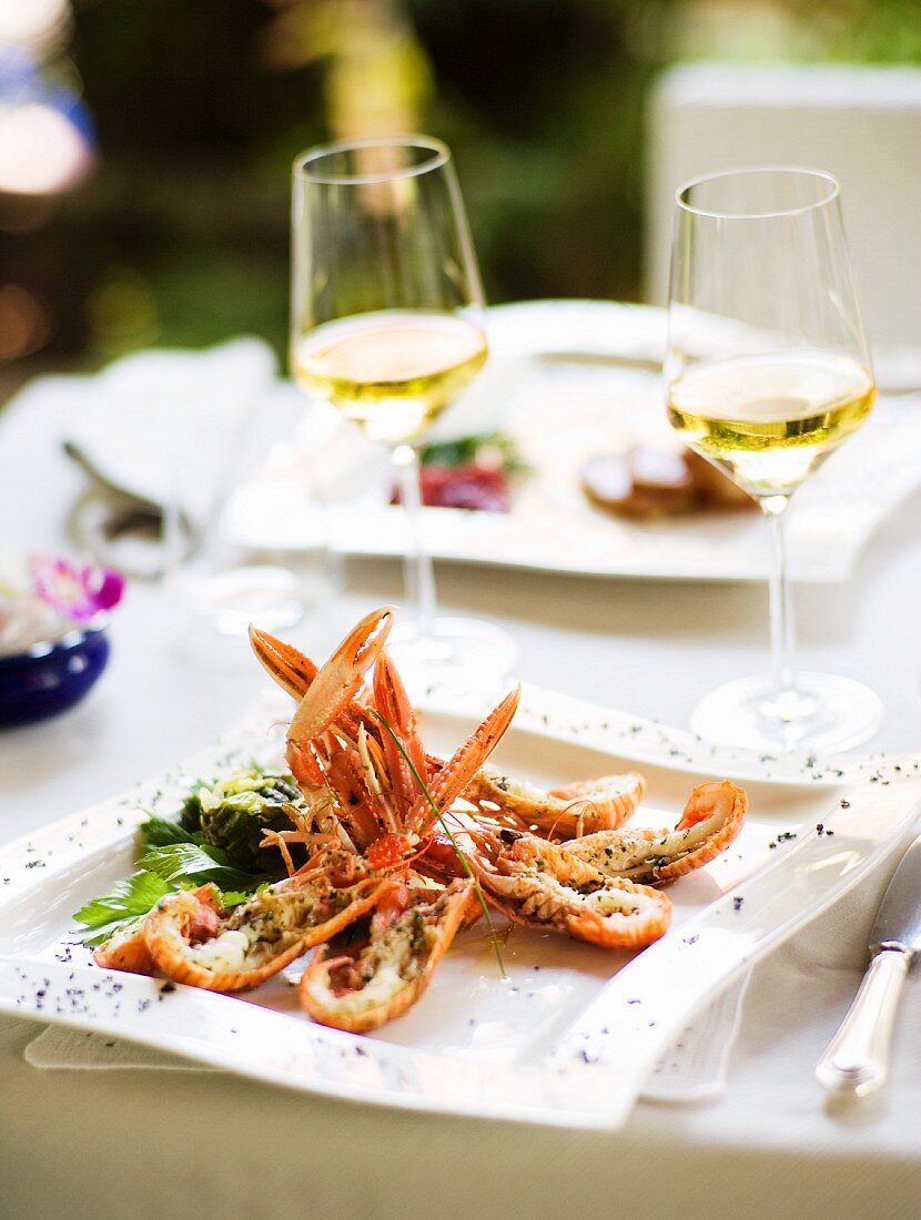 Antipasto di scampi (Vorspeise mit Kaisergranat, Italien)