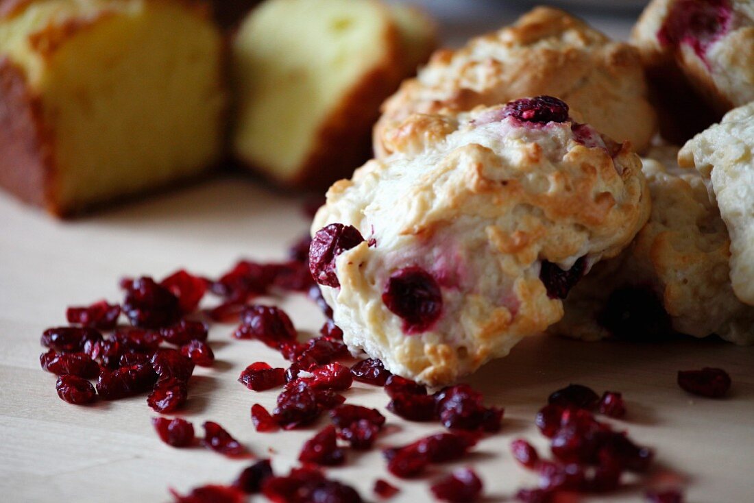 Biscuits mit getrockneten Cranberries