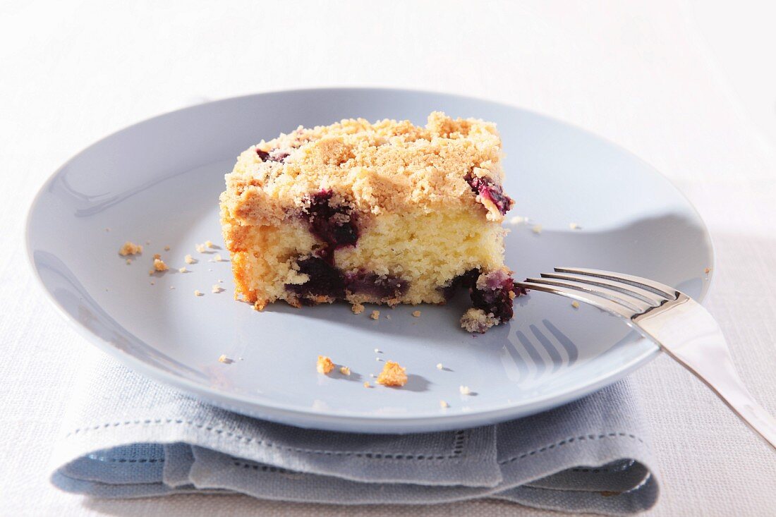 Blueberry cake with crumble topping