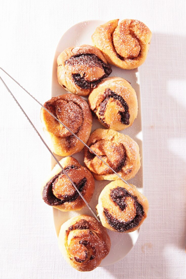 Cinnamon and Nutella snails