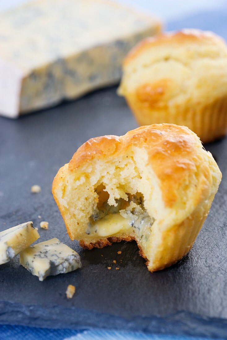 Muffin mit Blauschimmelkäse