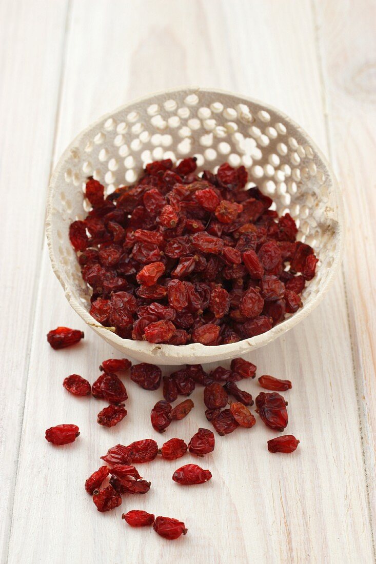 Dried barberries in a dish