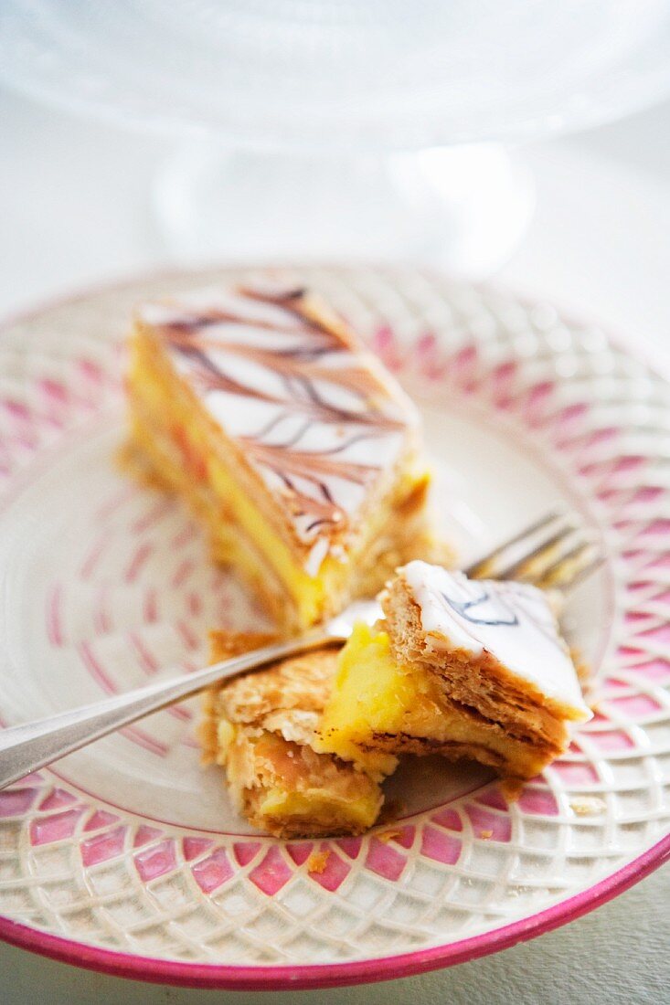 Mille-feuille filled with blancmange