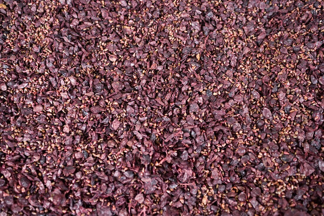 Grape skins and seeds