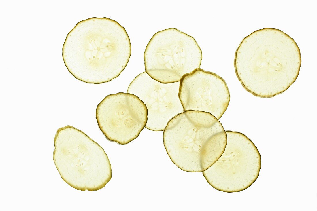 Pickled cucumber slices