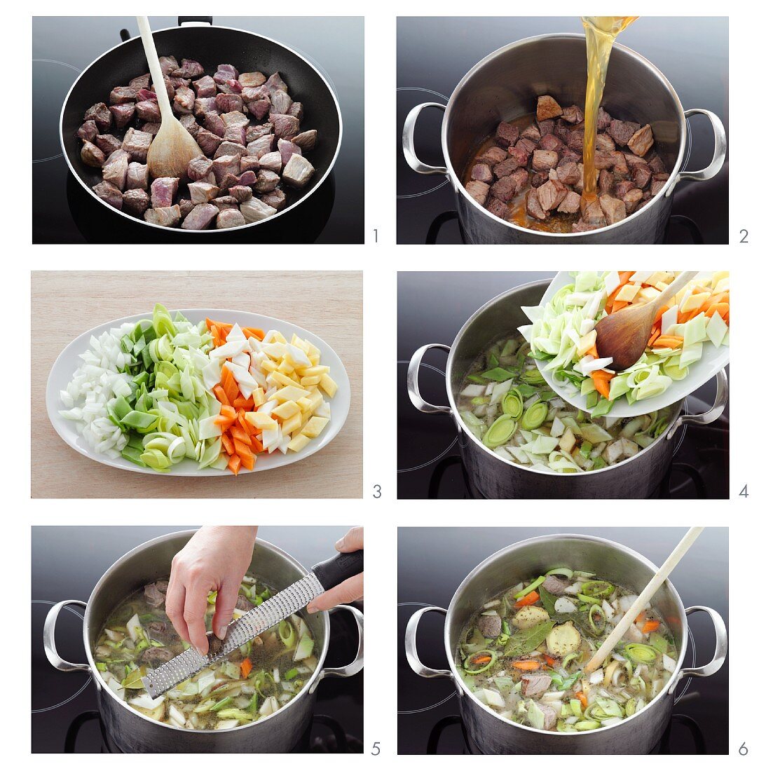 Pichelsteiner (a Bavarian meat stew) being prepared