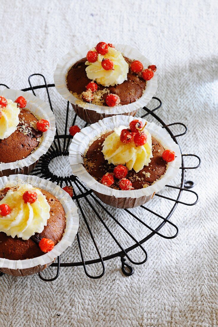 Cupcakes with rowan berries