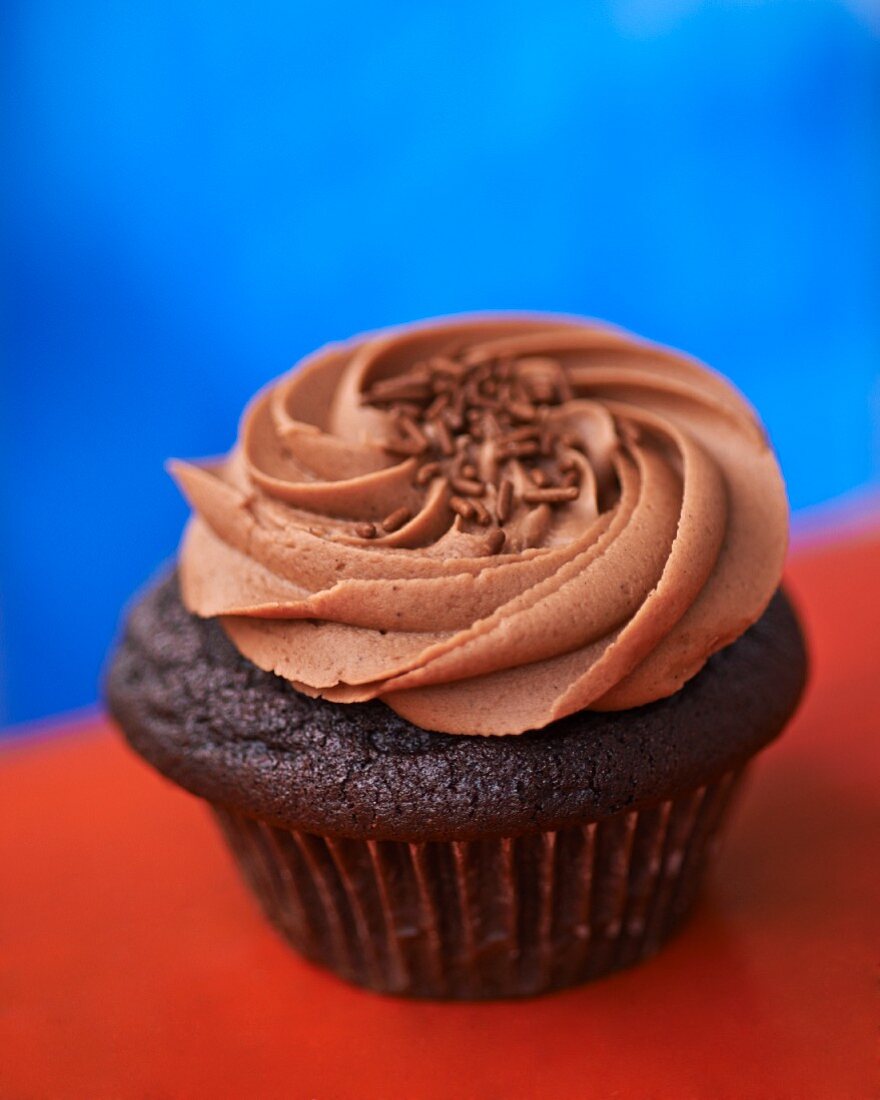 A chocolate cupcake