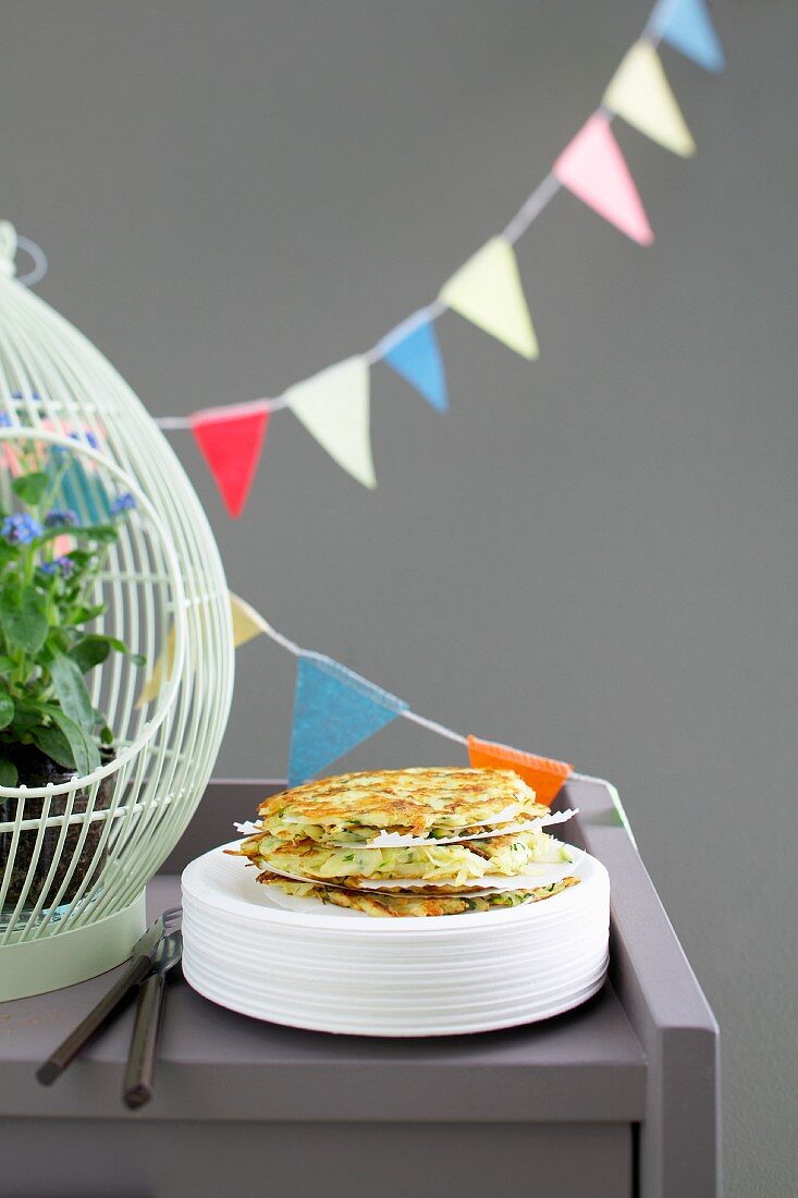 Potato and courgette fritters