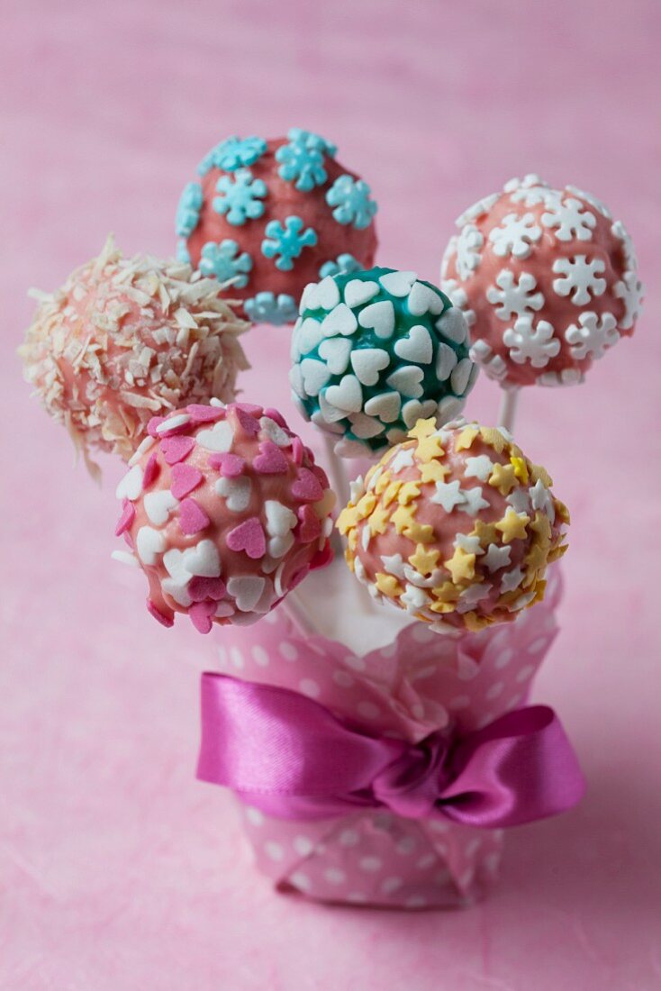 Colourful cake pops