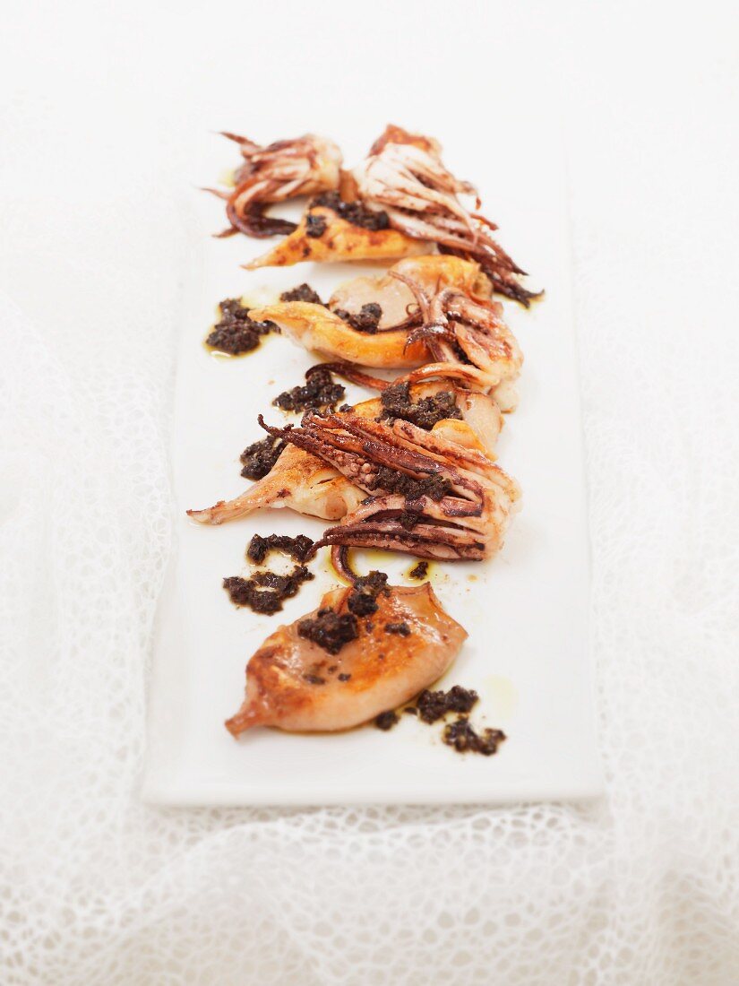 Squid with tapenade