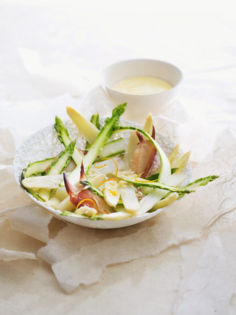 Asparagus salad with crab