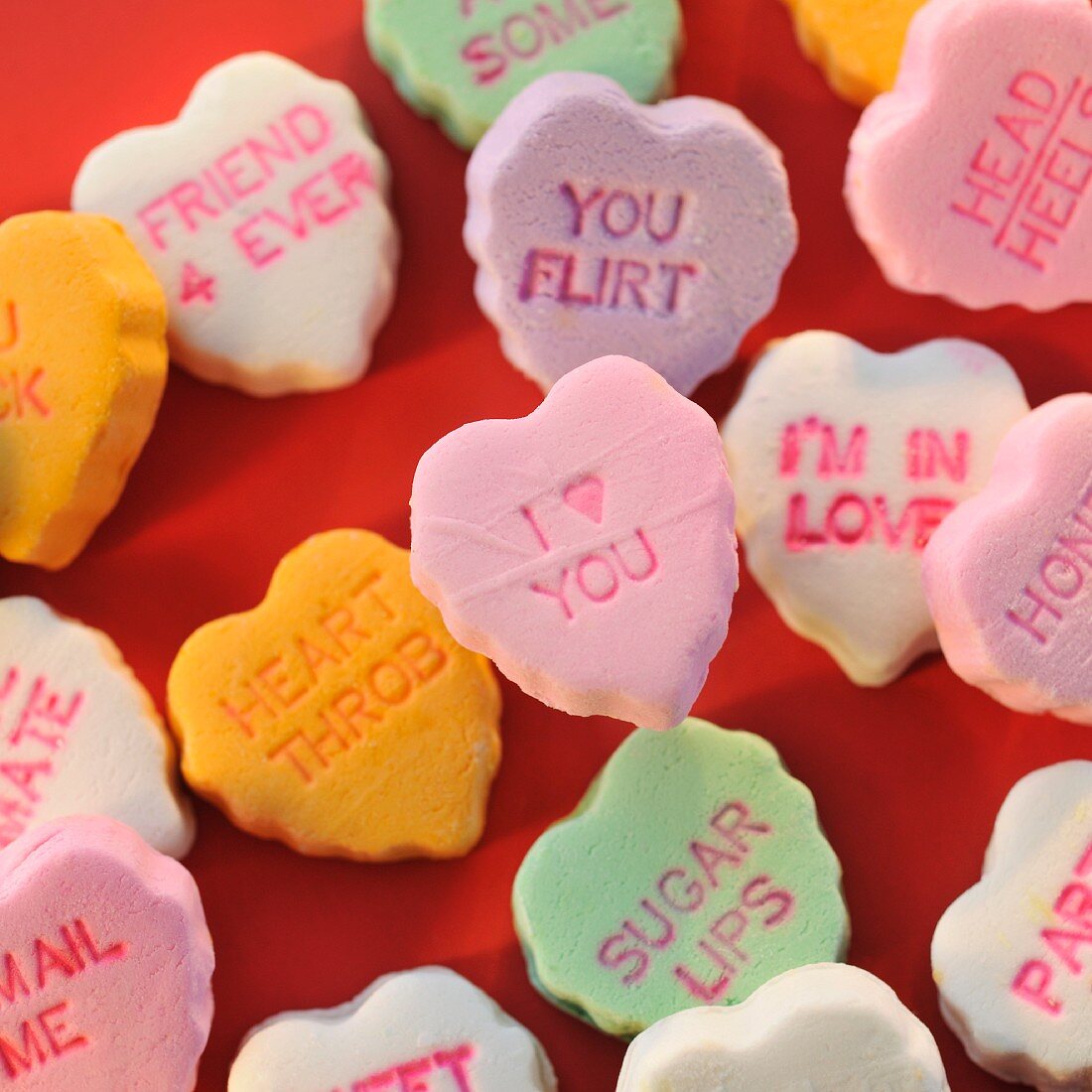 Many Assorted Love Icing Hearts