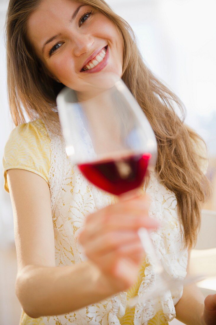 Woman enjoying wine