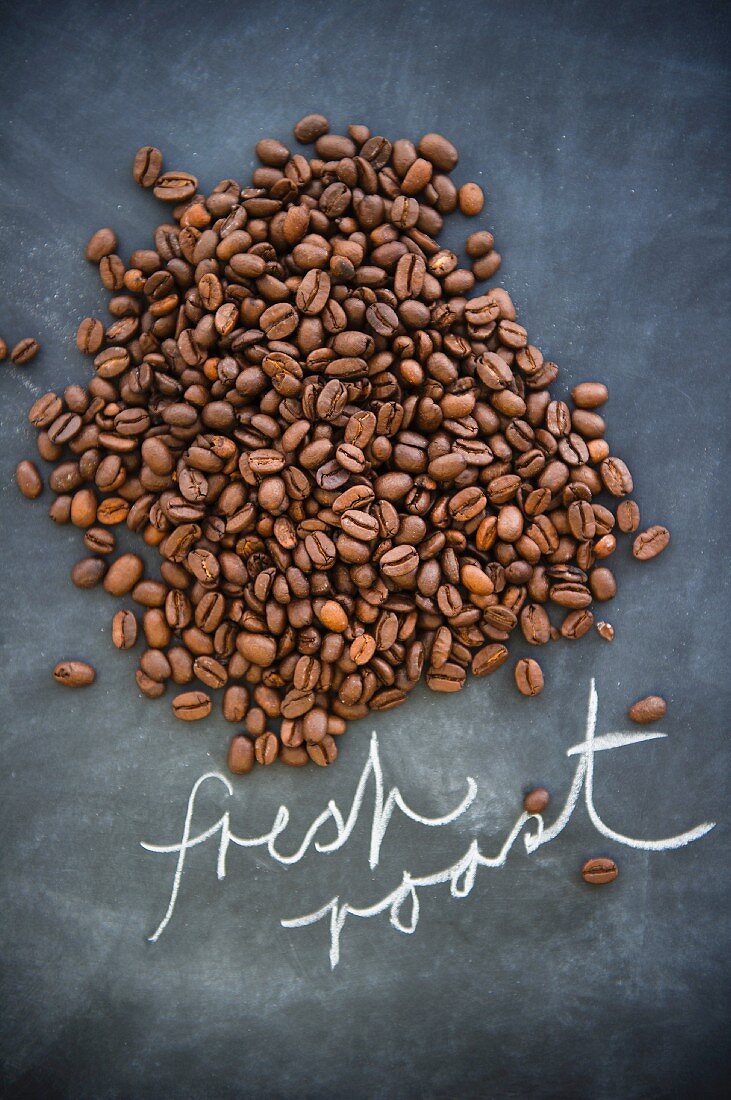 Close up of roast coffee beans